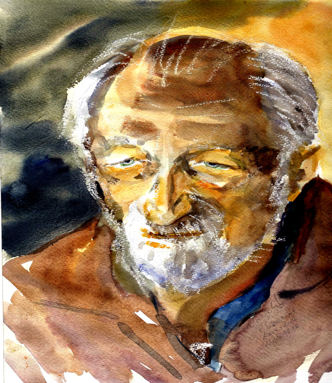 Varga Éva:: Mesterem, Nyilasi Tibor portréja, akvarell, 2006