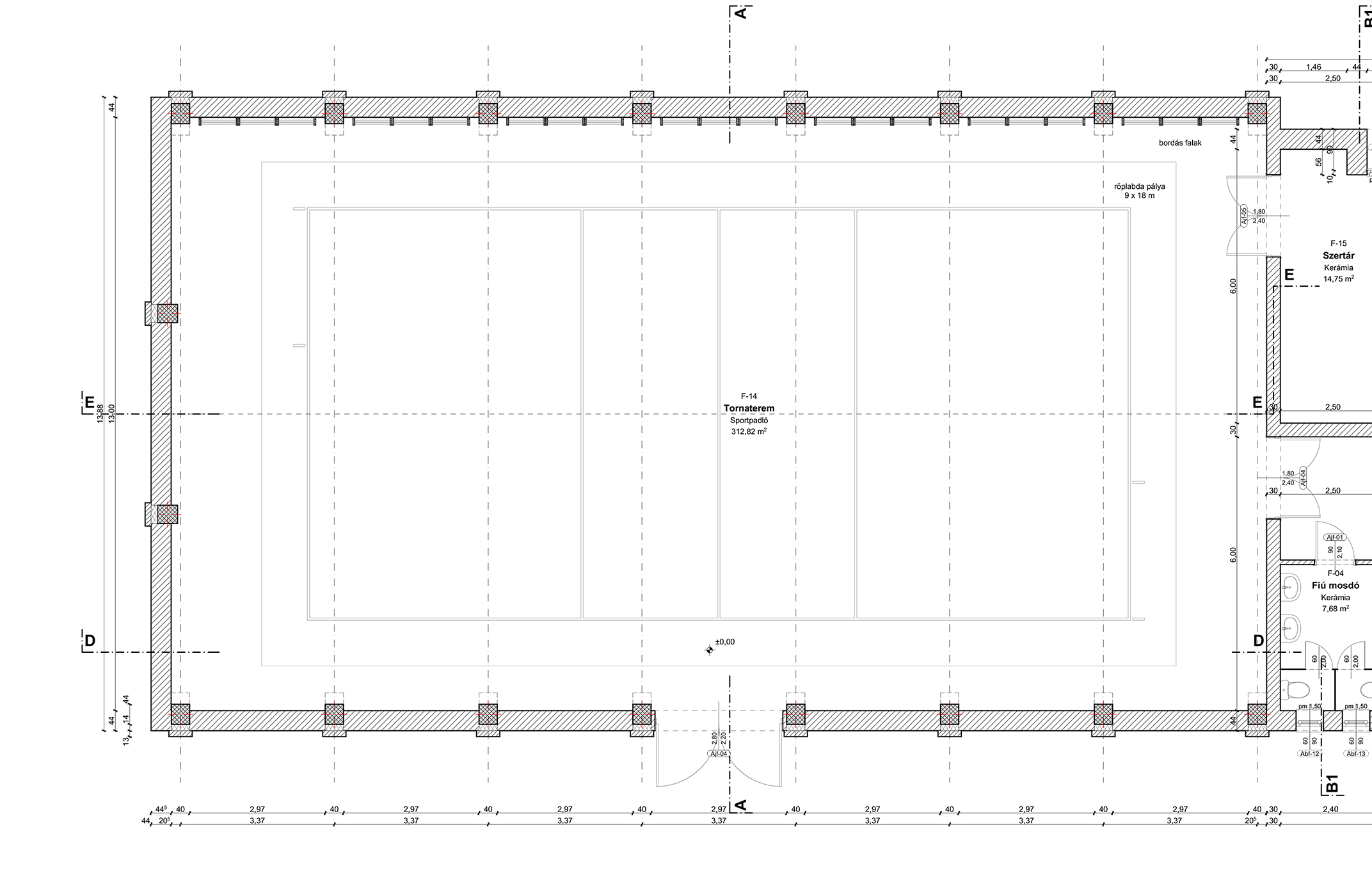 Tornaterem foldszinti alaprajz reszlet